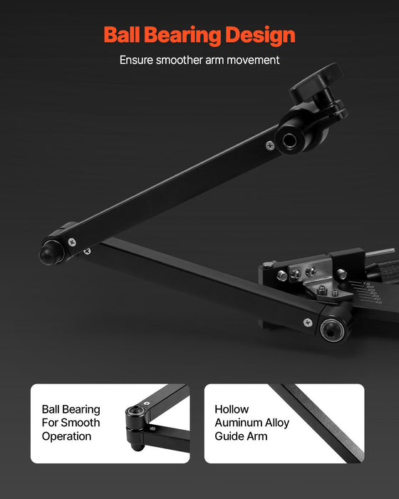 VEVOR Lawn Mower Blade Sharpener, 15° - 45° Adjustable Lawnmower Blade Sharpening Tool with 4 Adapter Pins, Ball Bearing Design & 25mm Enlarged Handle, Compatible with Most Angle Grinders