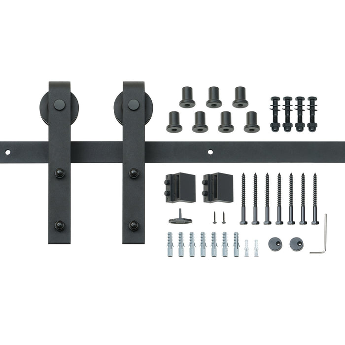 VEVOR 8FT Sliding Barn Door Hardware Closet Track Kit for Single Door J Hanger