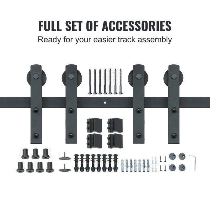 VEVOR 8FT Sliding Barn Door Hardware Closet Track Kit for Double Doors I Hanger