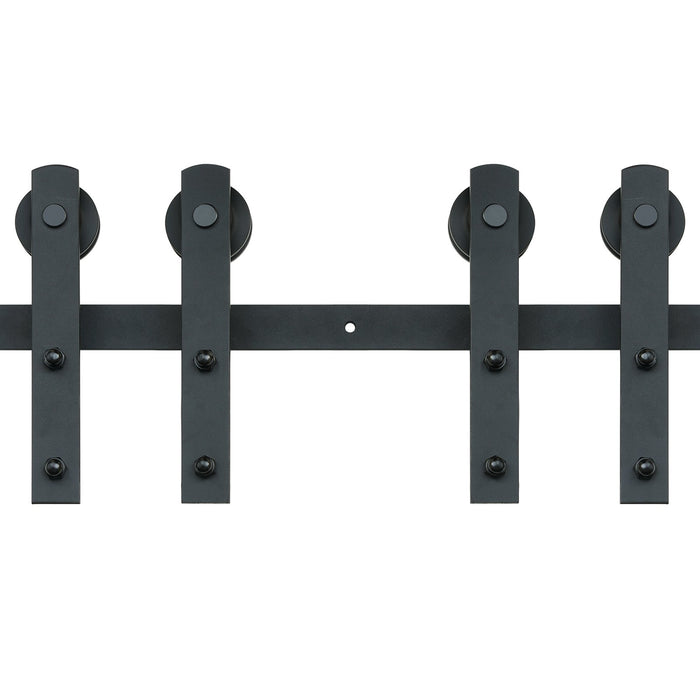 VEVOR 8FT Sliding Barn Door Hardware Closet Track Kit for Double Doors I Hanger