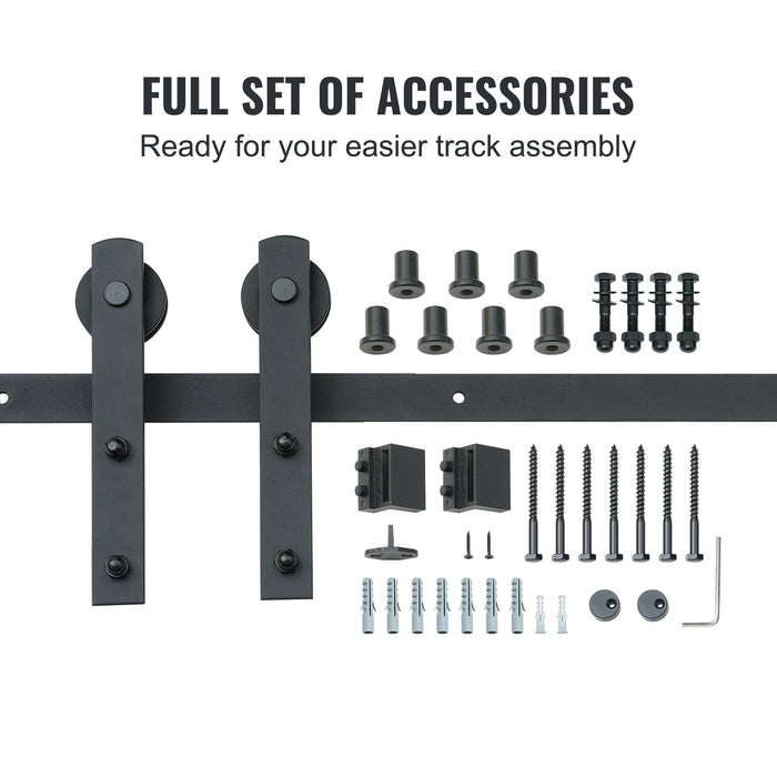 VEVOR 8FT Sliding Barn Door Hardware Closet Track Kit for Single Door I Hanger