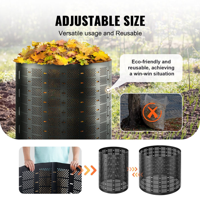VEVOR Compost Bin 1000 L, Outdoor Expandable Composter, Easy to Setup & Large Capacity Composting Bin, Fast Creation of Fertile Soil