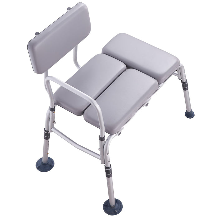 VEVOR Tub Transfer Bench for Bathtub 500lbs, Shower Seats for Adults, Lightweight Shower Bench for Elderly and Disabled with Padded Seat,  Non-Slip Bath Seats with Armrest and Reversible Backrest