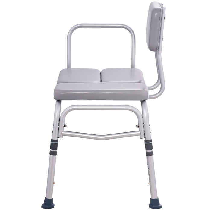 VEVOR Tub Transfer Bench for Bathtub 500lbs, Shower Seats for Adults, Lightweight Shower Bench for Elderly and Disabled with Padded Seat,  Non-Slip Bath Seats with Armrest and Reversible Backrest