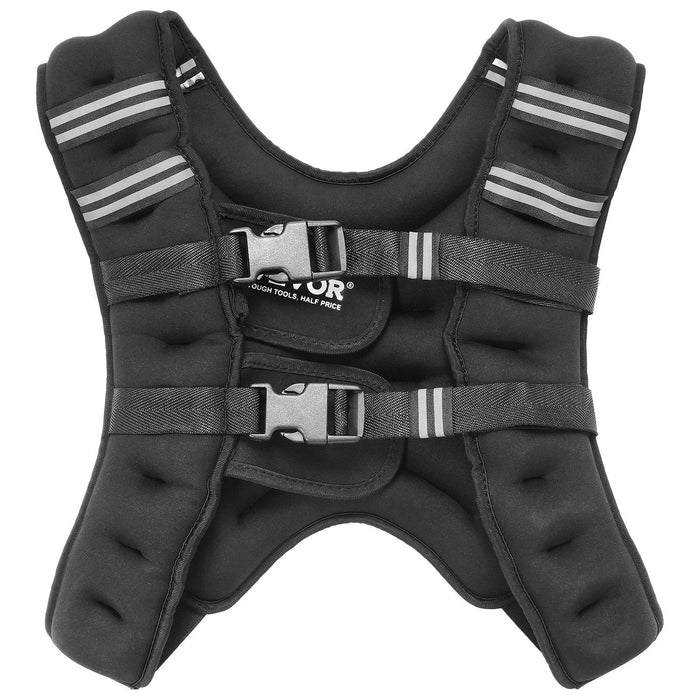 Weighted Vest, 16 lbs Weight Vest with Reflective Stripe, Adjustable Buckle Body Weight Vest for Men Women, Workout Equipment for Strength Training, Running, Jogging, Fitness, and Weight Loss