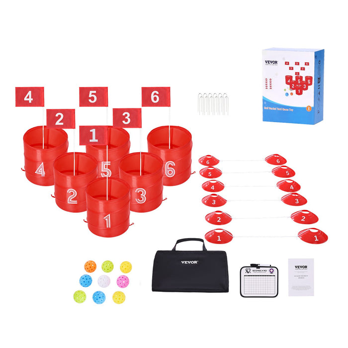 VEVOR Backyard Golf Game, 6 Hole Golf Course, Golf Game Practice Games, Golf Chipping Game for Family, Adults and Kids, Portable Outdoor Yard Golf Game for Lawn, Yard, Camping, Park, Beach