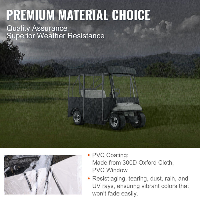 Golf Cart Enclosure, Polyester Driving Enclosure, Club Car Covers Universal Fits for 2+2 Passenger Golf Carts, Sunproof and Dustproof Outdoor Cart Cover