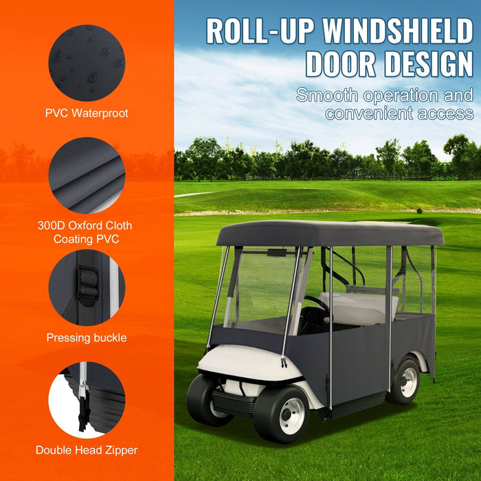 Golf Cart Enclosure, Polyester Driving Enclosure, Club Car Covers Universal Fits for 2+2 Passenger Golf Carts, Sunproof and Dustproof Outdoor Cart Cover