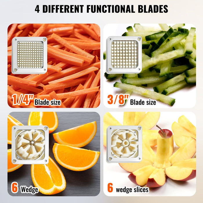 Commercial Vegetable Dicer French Fry Cutter with 4 Blades Wedge Slicer