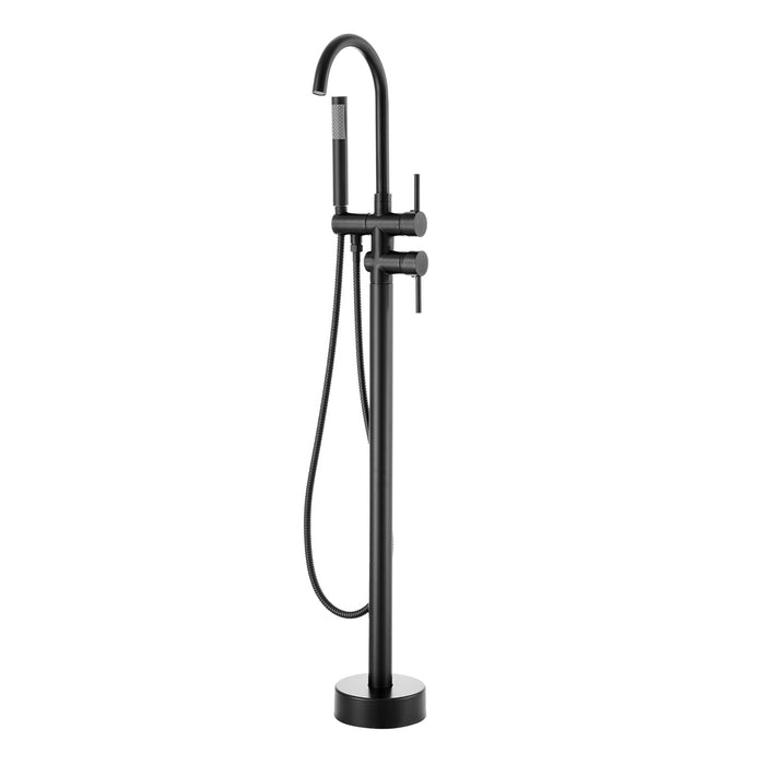 VEVOR Freestanding Bathtub Faucet, Floor Mount, Freestanding Tub Filler, Shower Mixer Taps, Two Water Modes, 360° Swivel Spout, for Bathing & Showering Pet Bathing Cleaning Drains Toilet Flushing
