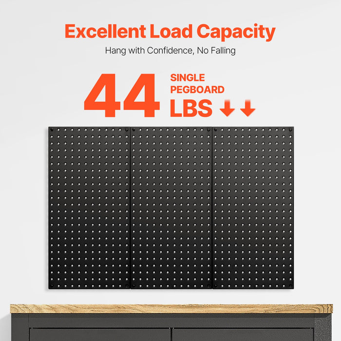 VEVOR Metal Pegboard Panels609.6 x 304.8 mm3 Panels Wall Organizer for Home