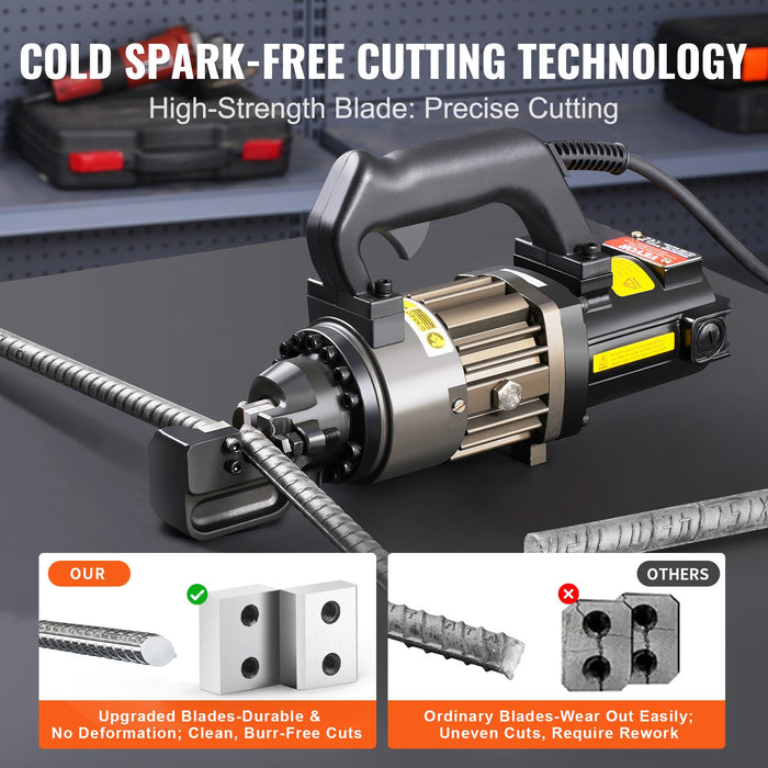 VEVOR Electric Hydraulic Rebar Cutter, 1000W Portable Rebar Cutter, Cutting up to 5/8 Inch (4-16mm) #5 Rebar within 2 Seconds, High Power Steel Rebar Cutter with Oil Can Rich Accessories,Black RC-16