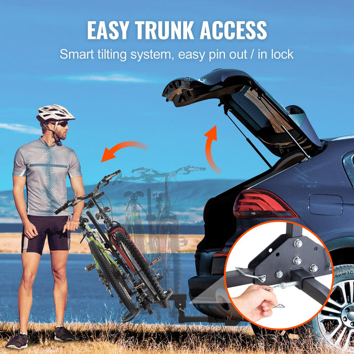 VEVOR 2-Bike Rack Hitch Mount 160lbs Folding Carrier Car Truck SUV 2