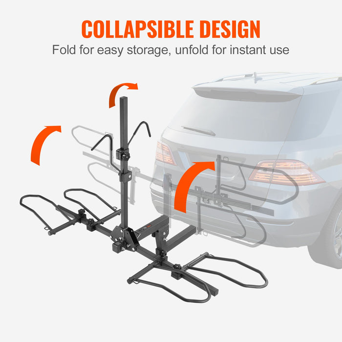 VEVOR 2-Bike Rack Hitch Mount 160lbs Folding Carrier Car Truck SUV 2