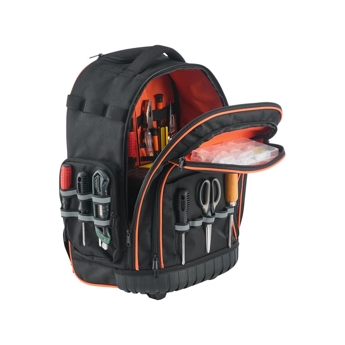 VEVOR Rolling Tool Backpack, 110 lbs Load Capacity, 45 Pockets Heavy Duty Roller Tool Bag on Wheels, Adjustable Telescoping Handle & Stable Base, Toolbag Organizers for Construction, Mechanic