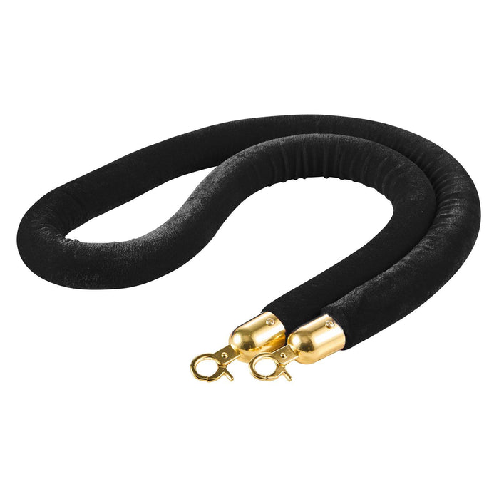 2 Pcs Black Velvet Stanchion Ropes, 1.5 m Crowd Control Stanchion Black Velvet Ropes with Gold Hooks, Post Queue Barrier Carpet Rope for Carpet Events Movie Theaters Grand Openings Hotels Party