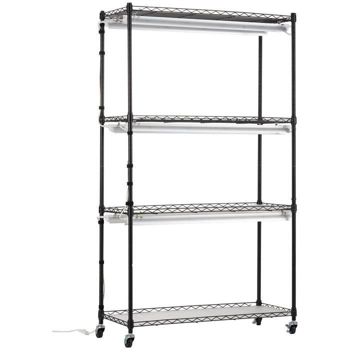 VEVOR Plant Stand with Grow Lights 4 Tiers 180W 150 cm Tall Plant Grow Shelf