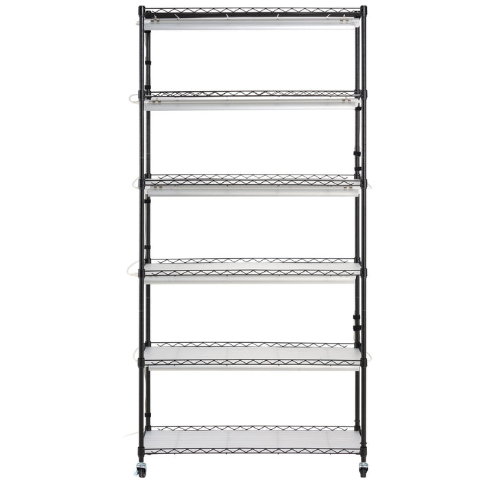 VEVOR Plant Stand with Grow Light 6 Tiers 180W 180 cm  Indoor Plant Grow Shelf