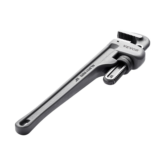 VEVOR Pipe Wrench, 18" Aluminum Straight Pipe Wrench, Adjustable Plumbing Wrench, with High Strength Jaw and Ergonomic Handle, Easy to Carry, Hangable Design, for Water Pipes, Automotive Repairs