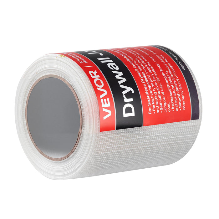 Drywall Mesh Tape, 150mm W x 30m L Self-Adhesive Fiberglass Drywall Joint Tape, 12 Rolls Dry Wall Patch for Easy Sheetrock Ceiling Crack Repair, to Achieve Smooth Even Wall Surface
