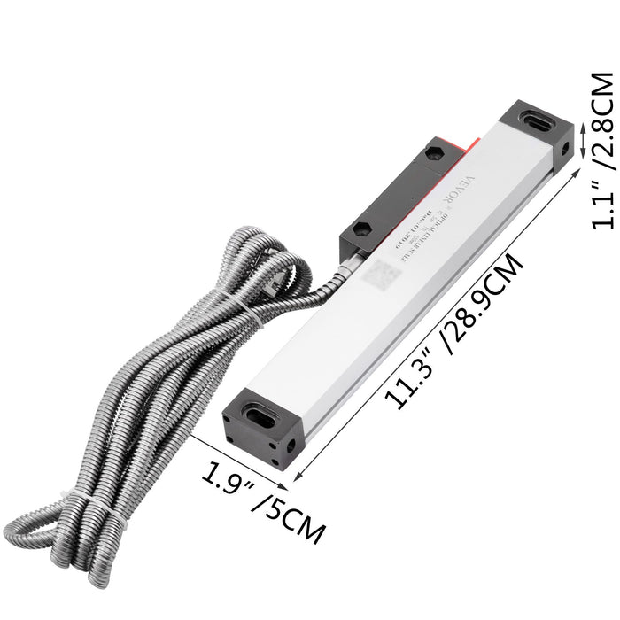 VEVOR Lathe Linear Scale 150 mm Linear Glass Scale, High Accuracy 0.0002" Optical Length, Precision Linear Scale, Aluminum Body for Drilling, Grinding, Mill Milling Lathe machine with Accessories