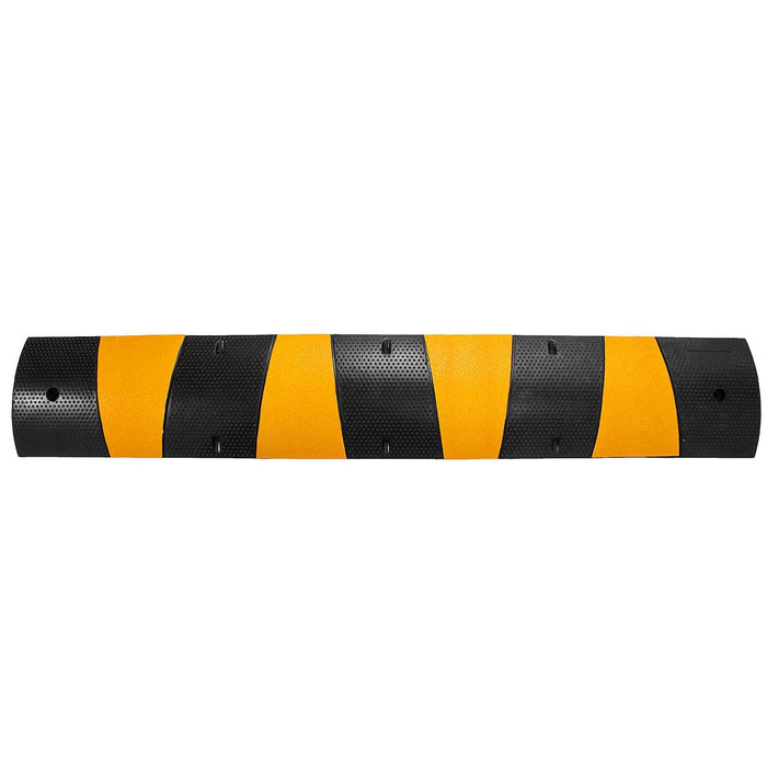 2pcs 6 Feet Rubber Driveway Modular Heavy Duty Speed 185 x 31 x 5.5 cm Cable Protector Ramp for Garage Gravel Roads Asphalt Concrete, 2Pack-6Ft-Speed Bump