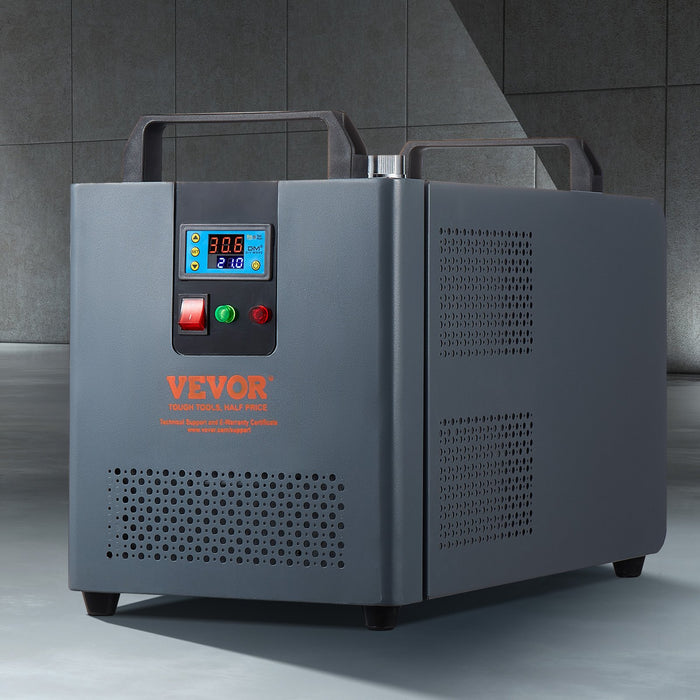 VEVOR Industrial Water Chiller, KH-6000, 200W Industrial Water Cooler Cooling System with Compressor 12 L Water Tank Capacity 7.8 L/min Max Flow Rate, for CO2 Laser Engraving Machine Cooling Machine