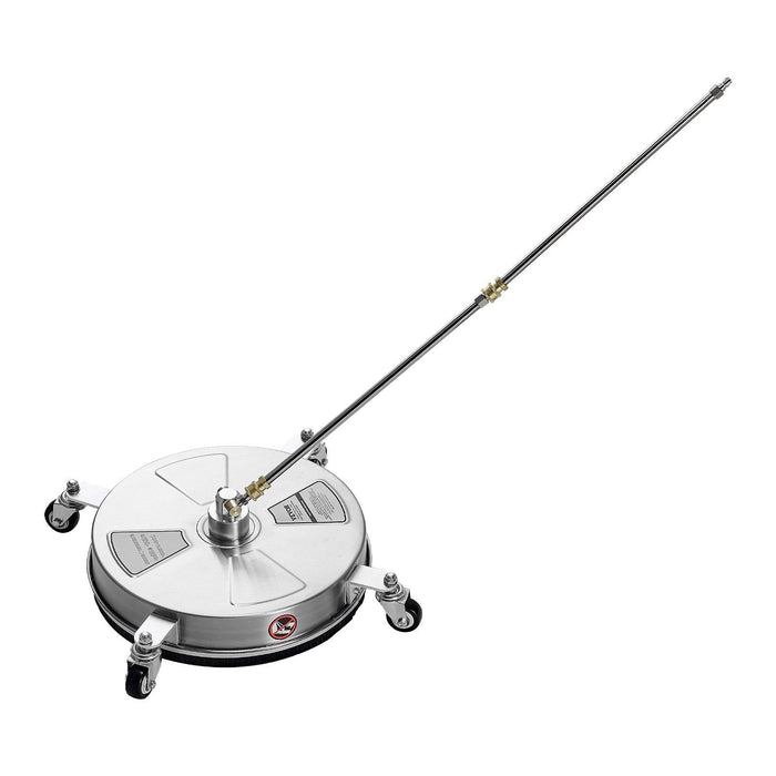 16.5" Pressure Washer Surface Cleaner, Stainless Steel Pressure Washer Attachments with 4 Wheels, 4000 Max PSI, 1/4 Quick Connector, 2 Spray Nozzles, 2 Extended Wands for Concrete, Patio, Deck