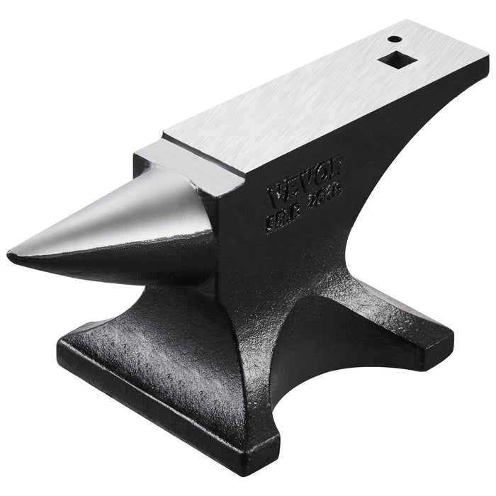 Single Horn Anvil, 55lbs Cast Steel Anvil, High Hardness Rugged Round Horn Anvil for Blacksmiths, with Large Countertop and Stable Base, Metal Working Tool for Metal Bending, Shaping, Twisting