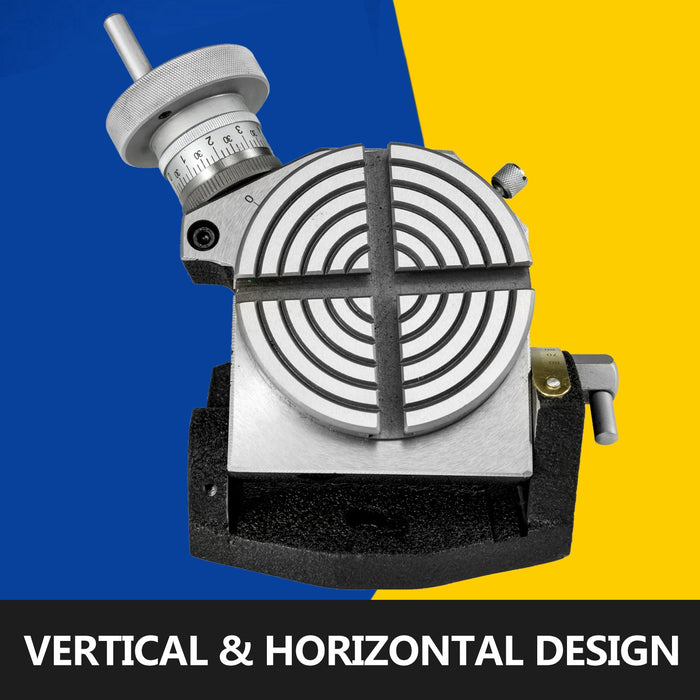 VEVOR Rotary Table 4 INCH/100 MM Horizontal Vertical Rotary Table 4-Slot Rotary Table for Milling Machine MT-2 Rotary Table for Milling 360 Degrees Precision Rotary Table for Milling Drilling Vise