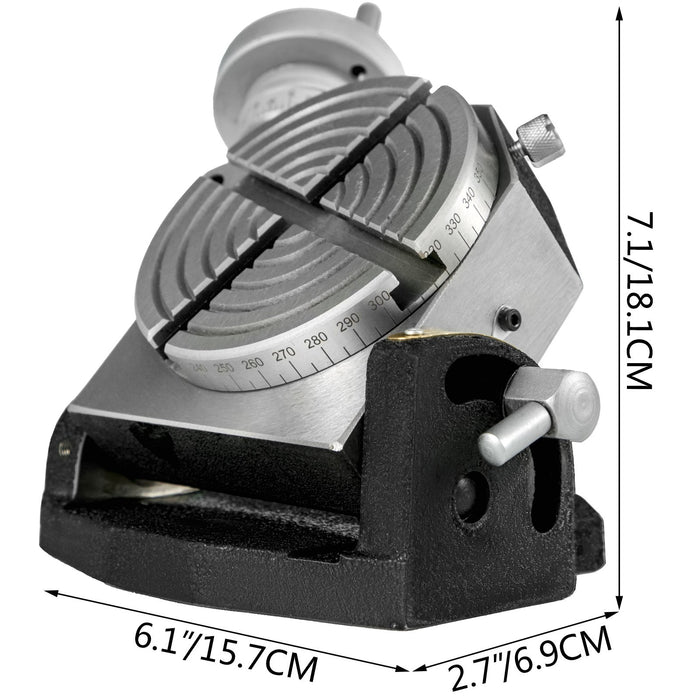 VEVOR Rotary Table 4 INCH/100 MM Horizontal Vertical Rotary Table 4-Slot Rotary Table for Milling Machine MT-2 Rotary Table for Milling 360 Degrees Precision Rotary Table for Milling Drilling Vise