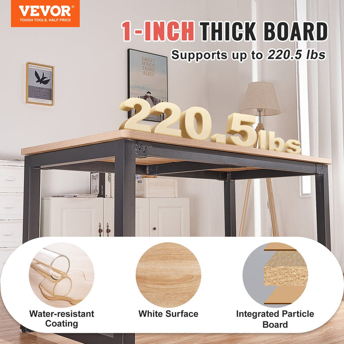 VEVOR Table Top, 63" x 31.5" x 1", 220.5 lbs Load Capacity, Universal One-Piece Particle Board Desktop for Height Adjustable Electric Standing Desk Frame, Rectangular Countertop for Home & Office Desk