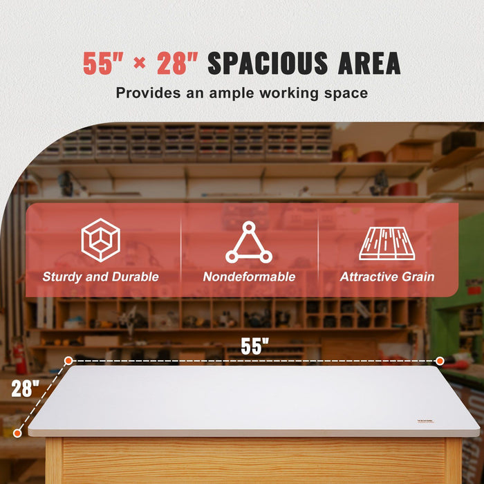 Table Top, 1397 x 711 x 25 mm, 100 kg Load Capacity, Universal One-Piece Particle Board Desktop for Height Adjustable Electric Standing Desk Frame, Rectangular Countertop for Home & Office Desk