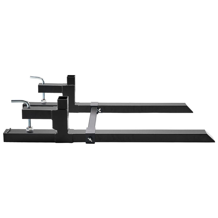 VEVOR Pallet Forks, 907 kg Clamp on Pallet Forks, 1090 mm Total Length Tractor Bucket Forks with Adjustable Stabilizer bar, Heavy Duty Pallet Forks for Tractor Attachments, Skid Steer, Loader Bucket