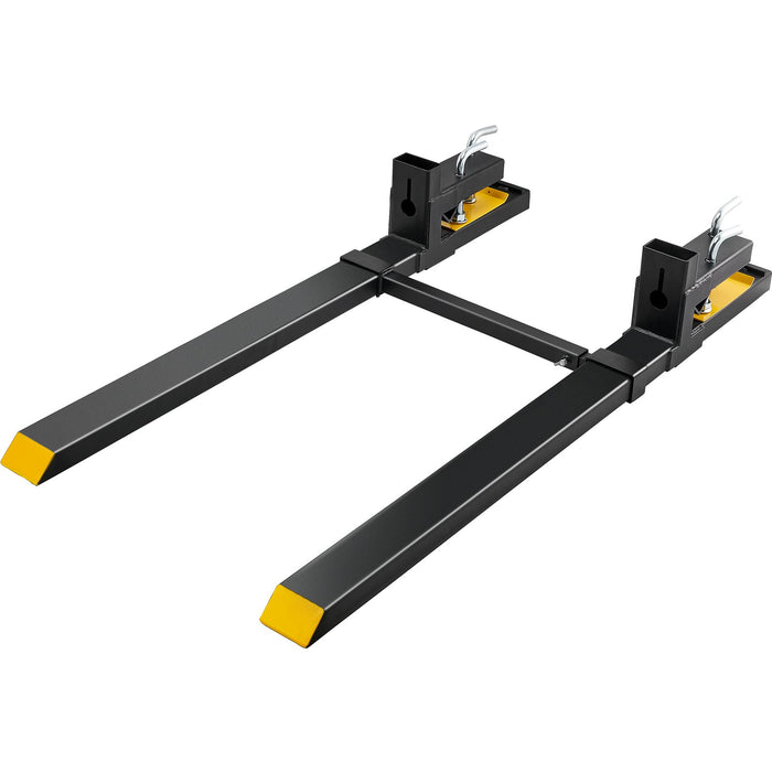 VEVOR Pallet Forks, 907 kg Clamp on Pallet Forks, 1490 mm Total Length Heavy Duty Pallet Forks with Adjustable Stabilizer bar, Tractor Bucket Forks for Tractor Attachments, Skid Steer, Loader Bucket