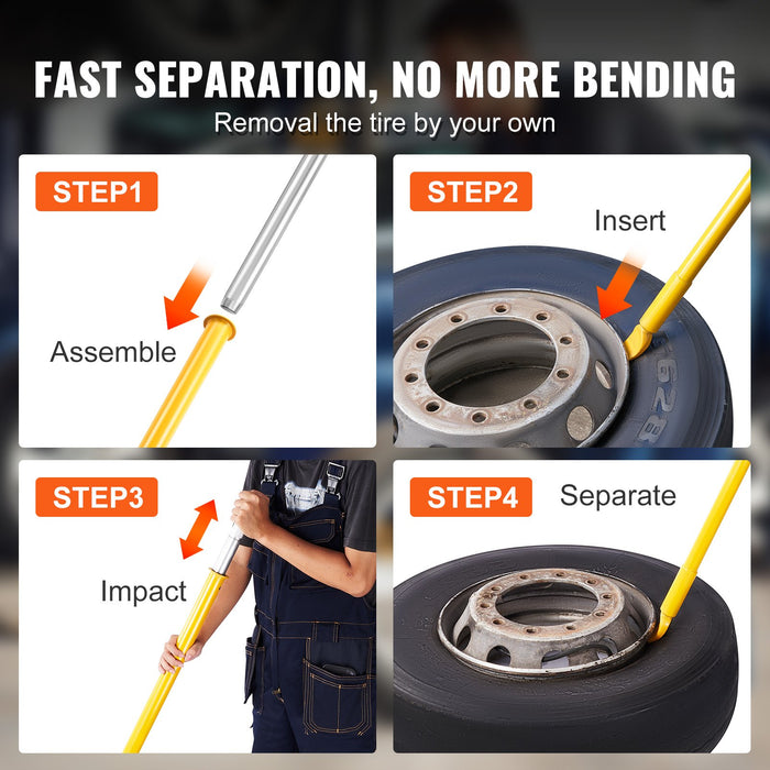 VEVOR Tire Bead Breaker Slide Hammer, 117.5 cm Length Tire Slide Hammer, Heavy Duty Steel Tire Changing Tool, Tire Breaker Bar for Car Truck Trailer Tire Removal