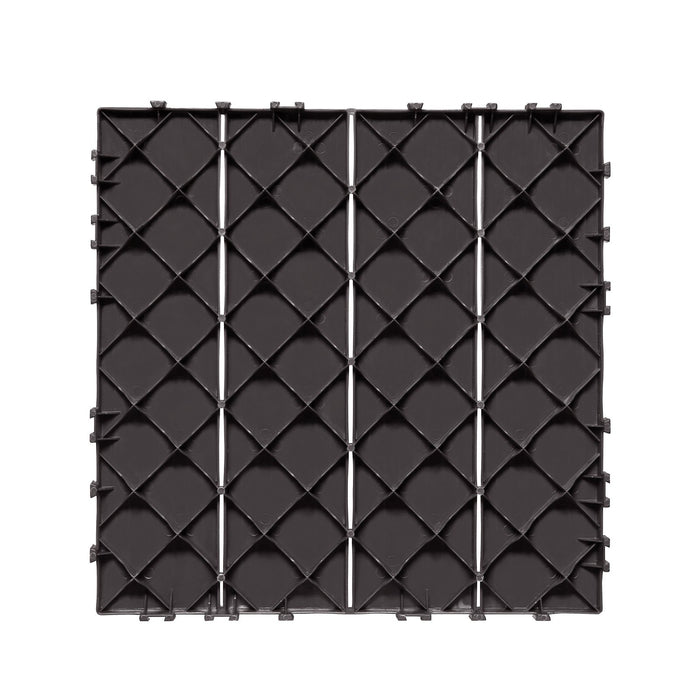 VEVOR Interlocking Deck Tiles, 36 Pack,11.6"x11.6" 36 sq. ft Plastic Waterproof Outdoor Flooring All Weather Use, Patio Floor Decking Covering Tiles for Porch Poolside Balcony Backyard, Dark Brown