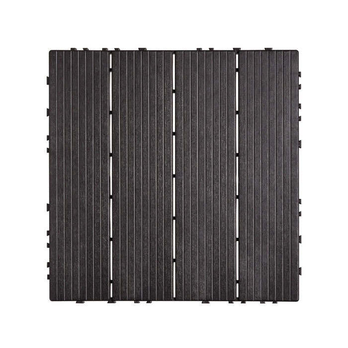 VEVOR Interlocking Deck Tiles, 36 Pack,11.6"x11.6" 36 sq. ft Plastic Waterproof Outdoor Flooring All Weather Use, Patio Floor Decking Covering Tiles for Porch Poolside Balcony Backyard, Dark Brown