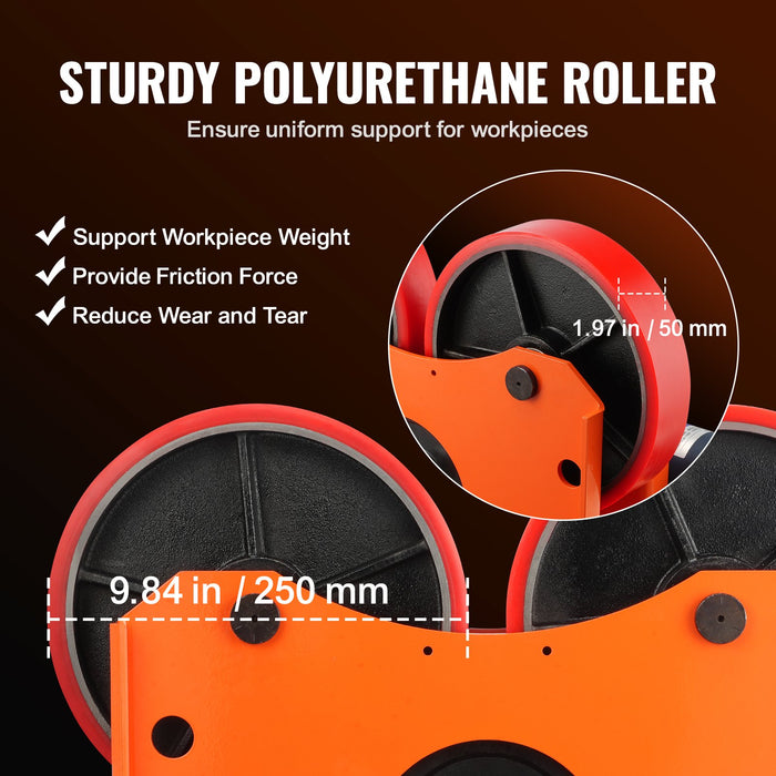 VEVOR Turning Rolls Linkage Roller, 1000KG/2205LBS Loading Welding Turning Roll, 25-1400mm Diameter, 80-1600 mm/min Rotary Welding Positioner & Welding Torch Stand for Welding Equipment Support