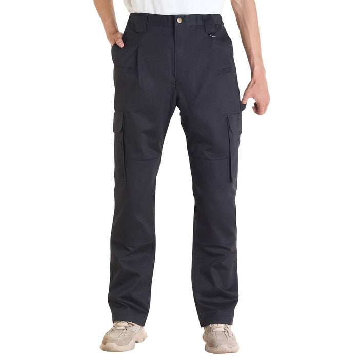 FR Pants for Men, 100% Cotton, Flame-Resistant Cargo Pants with Multi-Pockets and Elastic Waist, Reinforced Tear-proof Stitching, Ideal for Welding Work and Casual Wear, M Size, Black
