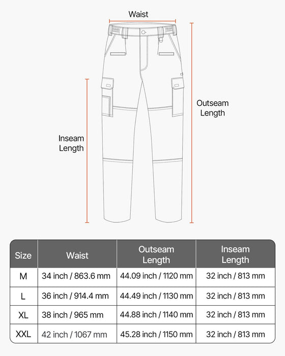 FR Pants for Men, 100% Cotton, Flame-Resistant Cargo Pants with Multi-Pockets and Elastic Waist, Reinforced Tear-proof Stitching, Ideal for Welding Work and Casual Wear, XXL Size, Dark Blue
