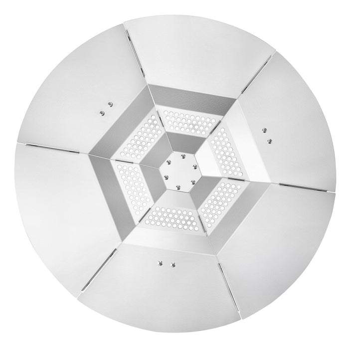 Fire Pit Heat Deflector for Solo Stove Yukon, 635 mm Bonfire Round for Wood Burning Fire Pit, 304 Stainless Steel Heat Diffuser, Detachable Burner Cover Camping Accessories