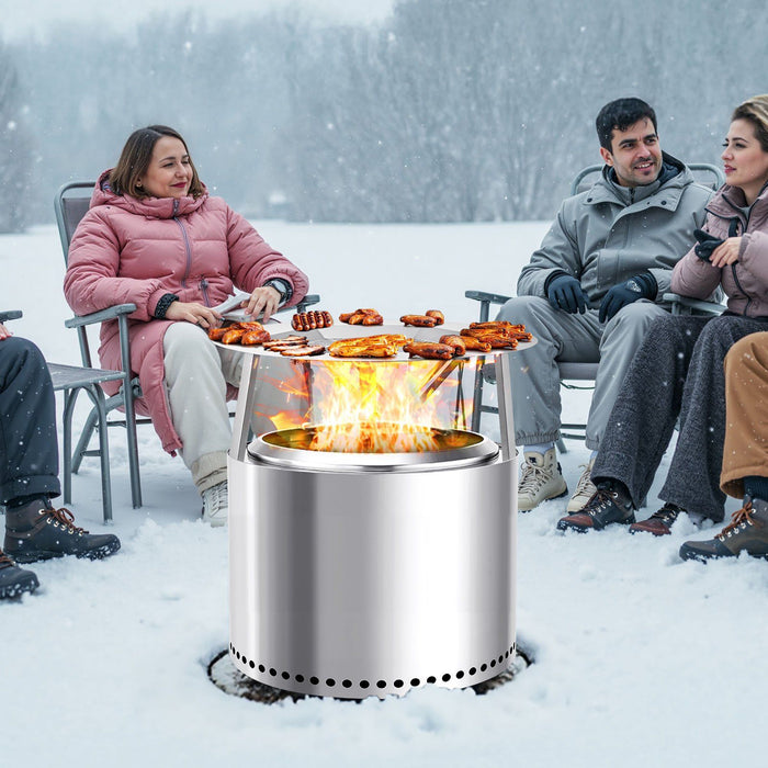 Fire Pit Heat Deflector for Solo Stove Yukon, 685.8 mm Bonfire Round for Wood Burning Fire Pit, 304 Stainless Steel Heat Diffuser, Detachable Burner Cover Camping Accessories