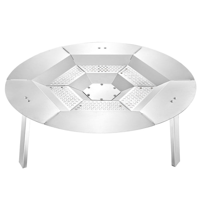 Fire Pit Heat Deflector for Solo Stove Yukon, 685.8 mm Bonfire Round for Wood Burning Fire Pit, 304 Stainless Steel Heat Diffuser, Detachable Burner Cover Camping Accessories