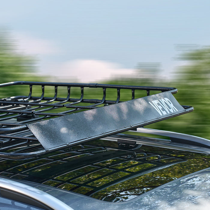 VEVOR Roof Rack Cargo Carrier, 1095 x 1270 x 105 mm, Universal Rooftop Cargo Basket, Car Top Luggage Holder with 68 kg Max Load Capacity, 4.1 in Fence, Anti-Rust Alloy Steel, Wind Fairing, for SUV Car