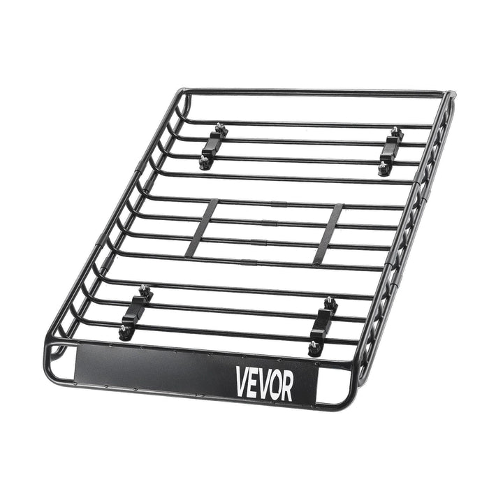 Roof Rack Basket, 1300 x 910 x 105 mm, Universal Rooftop Cargo Carrier with 44.1 x 34.3 x 10.2 in Cargo Bag, Net, Ratchet Straps, 90.7 kg Max Load Capacity Car Top Luggage Holder, for SUV Car