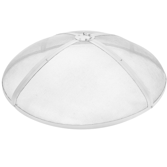 VEVOR Fire Pit Spark Screen Round 30", Reinforced Heavy Duty Steel Metal Cover, Outdoor Firepit Lid, Easy-Opening Top Screen Covers Round with Ring Handle for Outdoor Patio Fire Pits Backyard