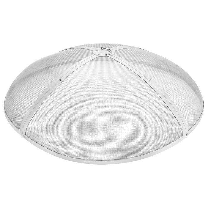 VEVOR Fire Pit Spark Screen Round 40", Reinforced Heavy Duty Steel Metal Cover, Outdoor Firepit Lid, Easy-Opening Top Screen Covers Round with Ring Handle for Outdoor Patio Fire Pits Backyard