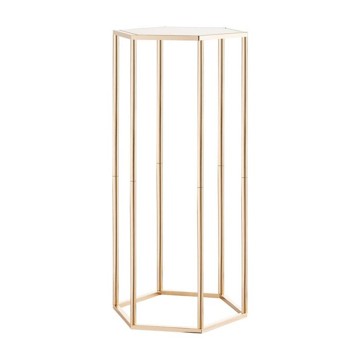 Wedding Flower Stand, 10PCS 60cm Column Flower Stand, Floral Stands with Acrylic Laminate, Hexagonal Cubic Floral Display Rack for Wedding, Party, Birthday, Home, Gold Centerpiece Stands