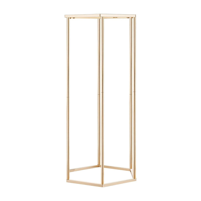 Wedding Flower Stand, 10PCS 60cm Column Flower Stand, Floral Stands with Acrylic Laminate, Hexagonal Cubic Floral Display Rack for Wedding, Party, Birthday, Home, Gold Centerpiece Stands